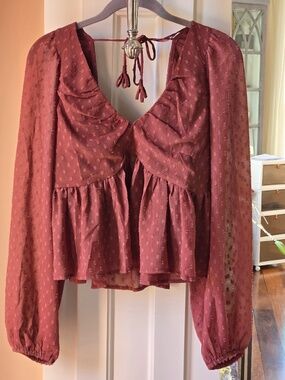 NWT By Anthropologie Peplum Blouse size M